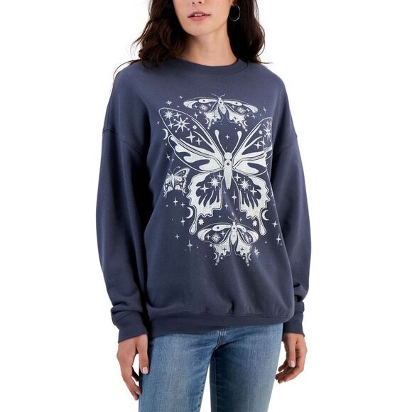 Juniors' Butterfly Graphic-Print Sweatshirt - Picture 1 of 1